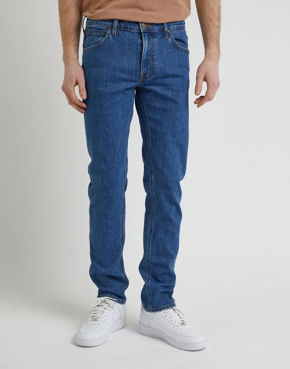 Lee Daren Zip Regular Straight Denim Jeans Stoneage Mid