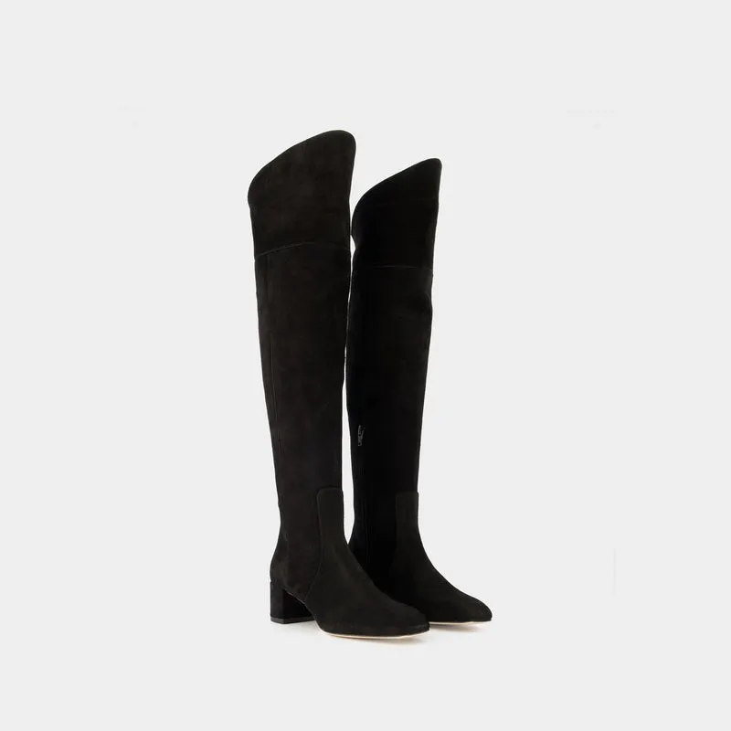 Letizia 45Mm Thin Block Square in leatherToe Over The Knee Boot