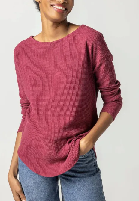 LILLA P SHIRTTAIL HEM BOATNECK