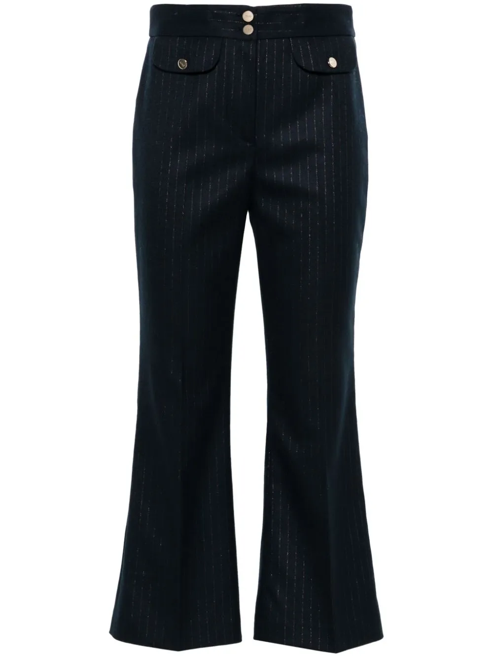 LIU JO pinstripe-pattern trousers - Blue