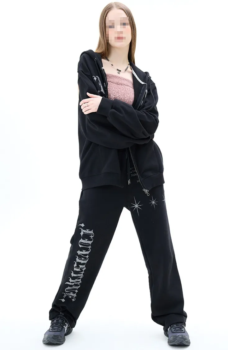 LUV IS TRUE  |[LUV IS TRUE]★MZ 2-WAY GLITTER HOOD ZIP UP