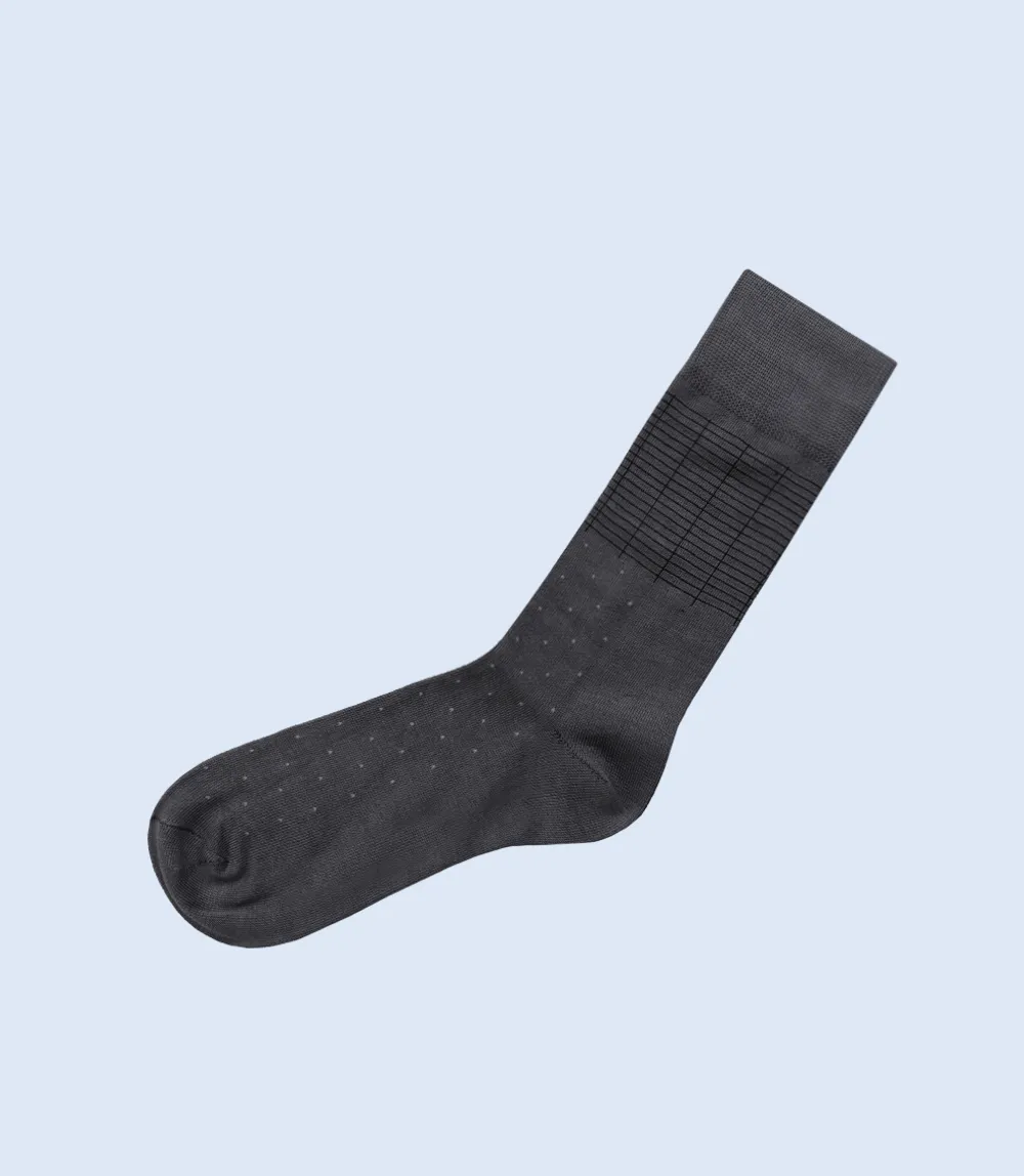 MA1697-Grey Black-Mid-calf Socks For Men