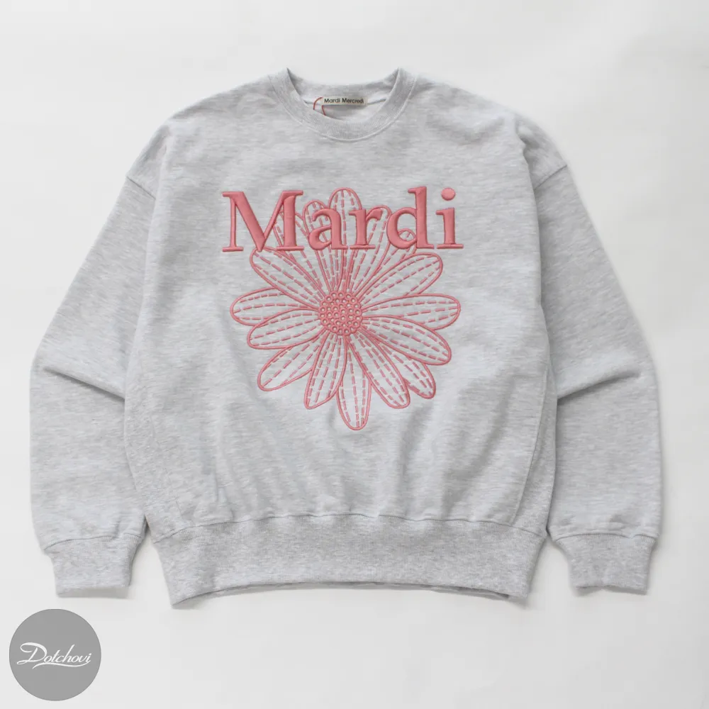 Mardi Mercredi  |Crew Neck Flower Patterns Street Style Long Sleeves Cotton