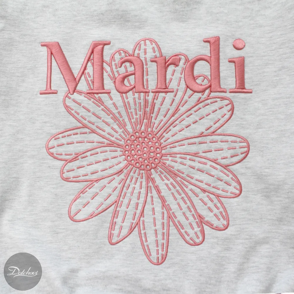 Mardi Mercredi  |Crew Neck Flower Patterns Street Style Long Sleeves Cotton