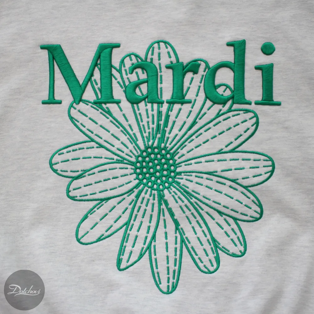 Mardi Mercredi  |Crew Neck Flower Patterns Street Style Long Sleeves Cotton