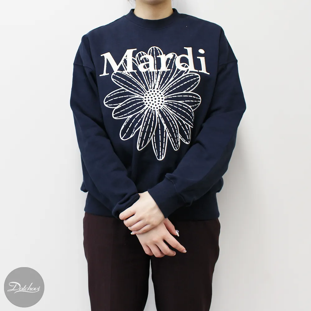 Mardi Mercredi  |Crew Neck Flower Patterns Street Style Long Sleeves Cotton