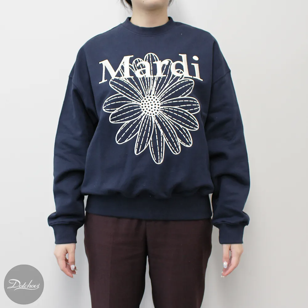 Mardi Mercredi  |Crew Neck Flower Patterns Street Style Long Sleeves Cotton