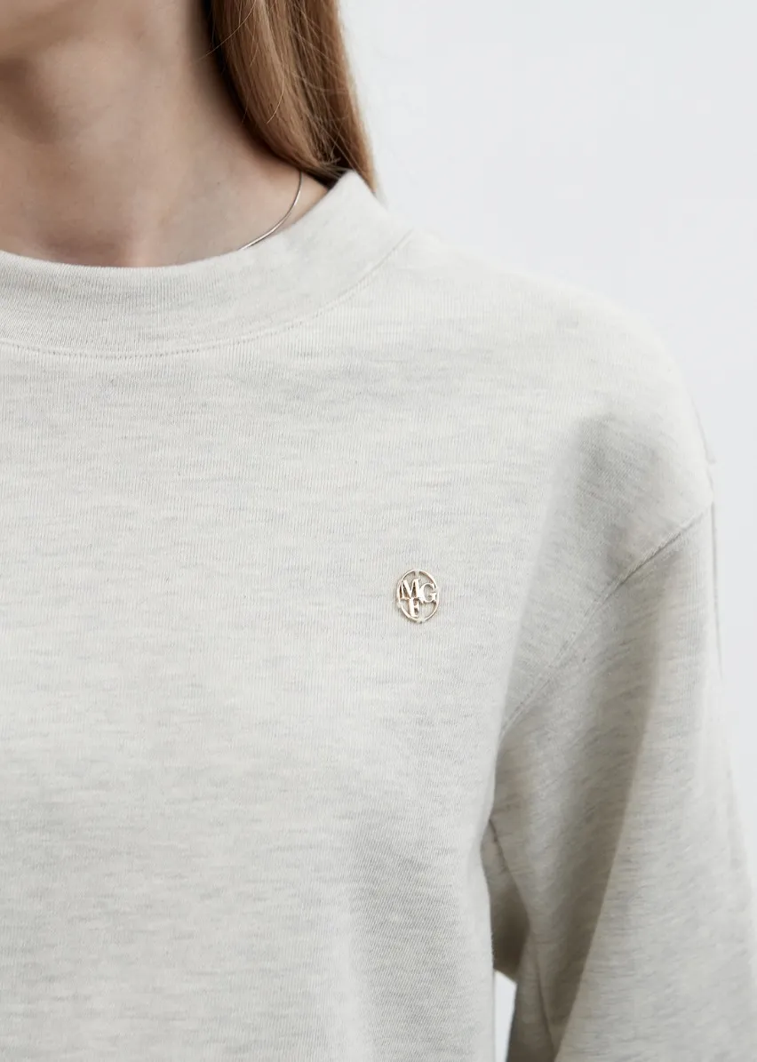 Marithe + Francois Girbaud  |[MARITHE]★W CIRCLE LOGO CROP SWEATSHIRT