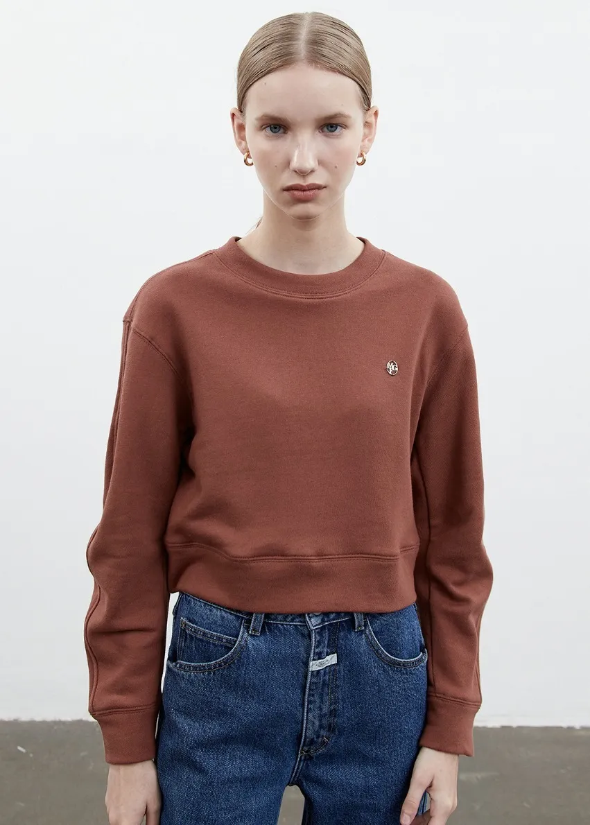 Marithe + Francois Girbaud  |[MARITHE]★W CIRCLE LOGO CROP SWEATSHIRT