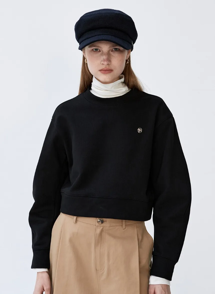 Marithe + Francois Girbaud  |[MARITHE]★W CIRCLE LOGO CROP SWEATSHIRT