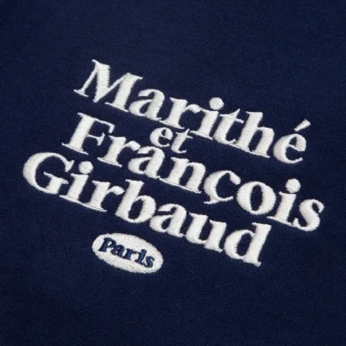 Marithe + Francois Girbaud  |Unisex Street Style Long Sleeves Logo Hoodies & Sweatshirts