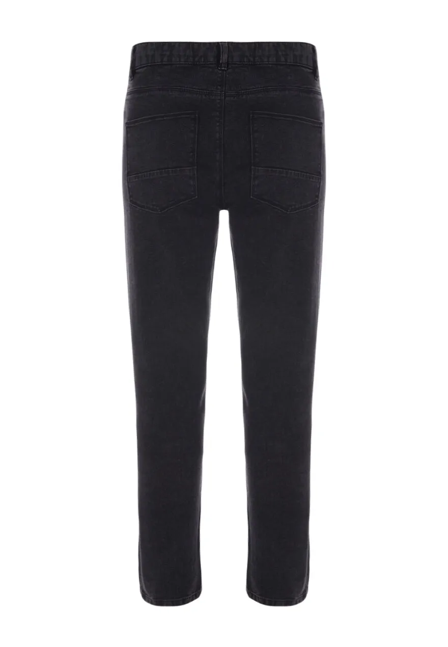 Mens Black Straight Leg Jeans