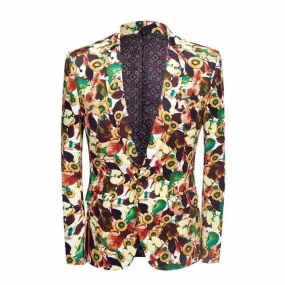 Men's Blazer Casual Party Blazer Slim Fit Printed