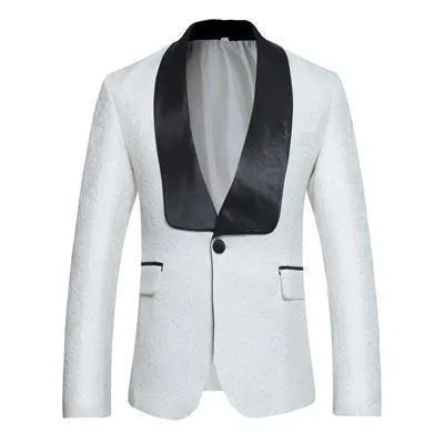 Men's Blazer One Button Blazer White Party Blazer