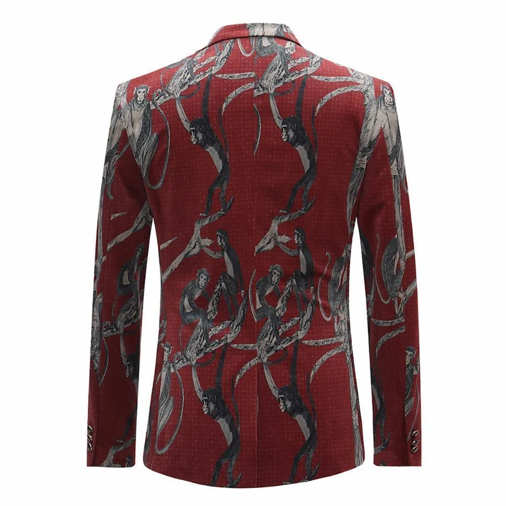 Men's Blazer Party Blazer Slim Fit Printed Blazer