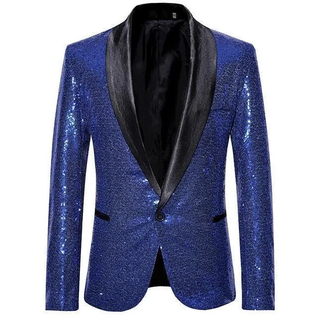 Men's Blazer Wedding Sequin Party Blazer Slim Fit