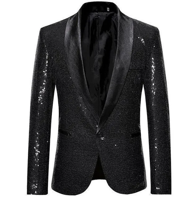 Men's Blazer Wedding Sequin Party Blazer Slim Fit