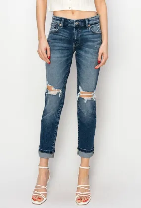 MID RISE BOY FRIEND JEANS