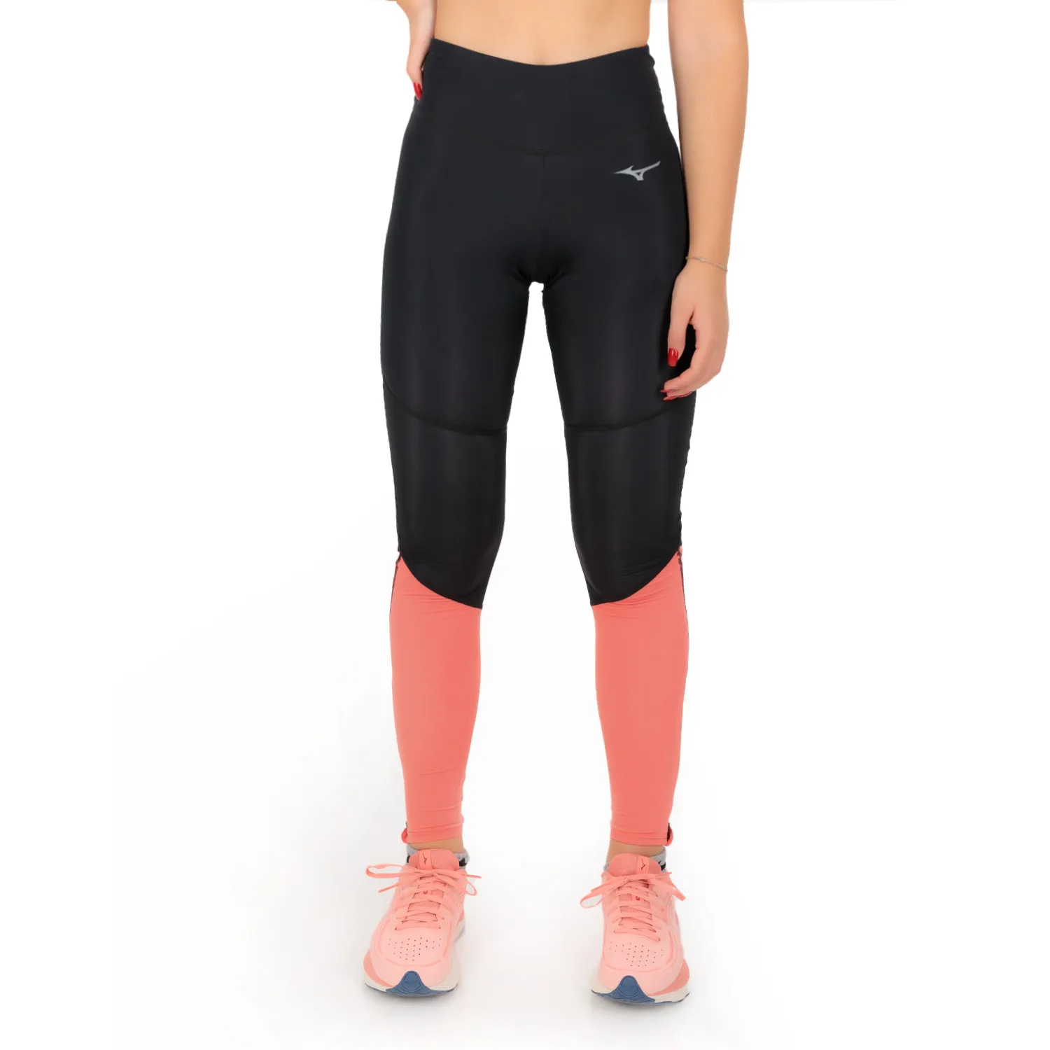 Mizuno Impulse Core Logo Tights  Black/Sinkissed Coral