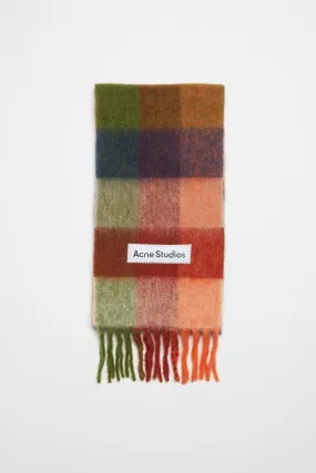 Mohair checked scarf