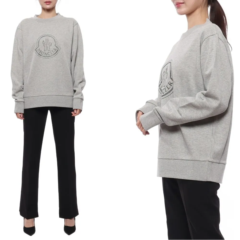 MONCLER  |Crew Neck Street Style Long Sleeves Plain Cotton Logo