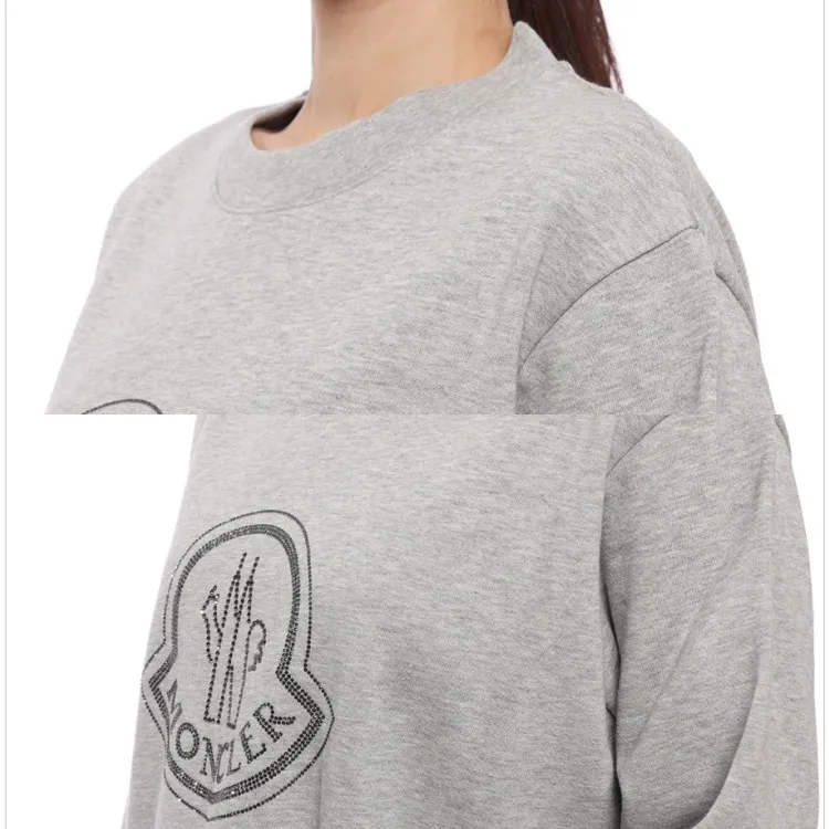 MONCLER  |Crew Neck Street Style Long Sleeves Plain Cotton Logo