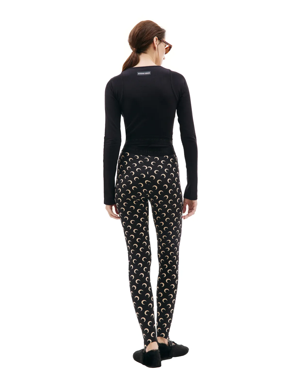 Moon all over logo leggings - black