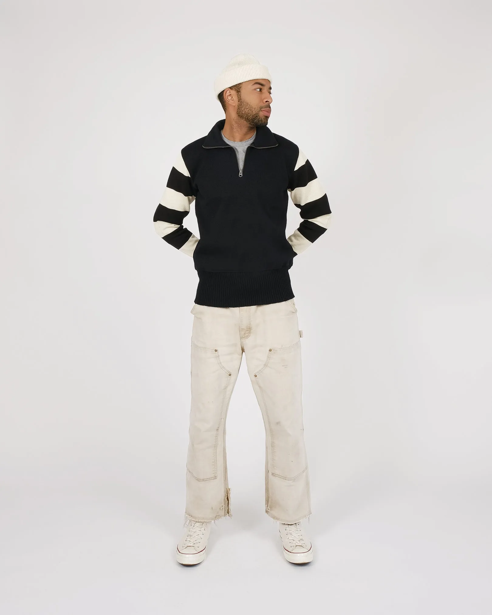 Motorcycle Sweater - Black / Off White