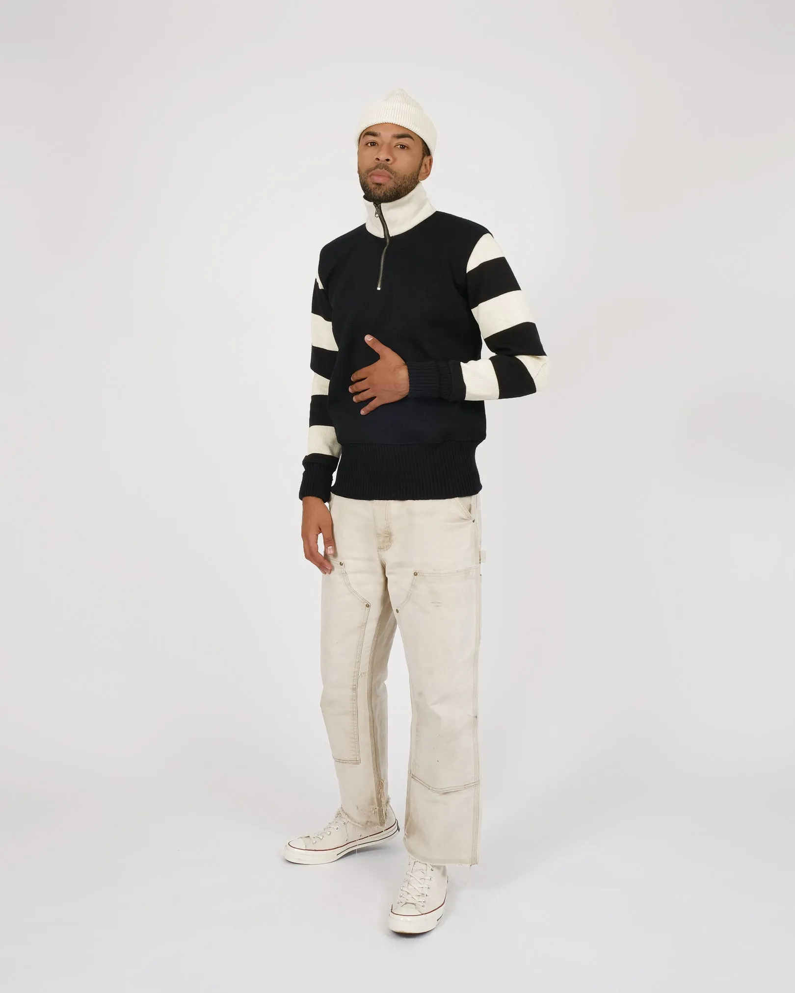 Motorcycle Sweater - Black / Off White