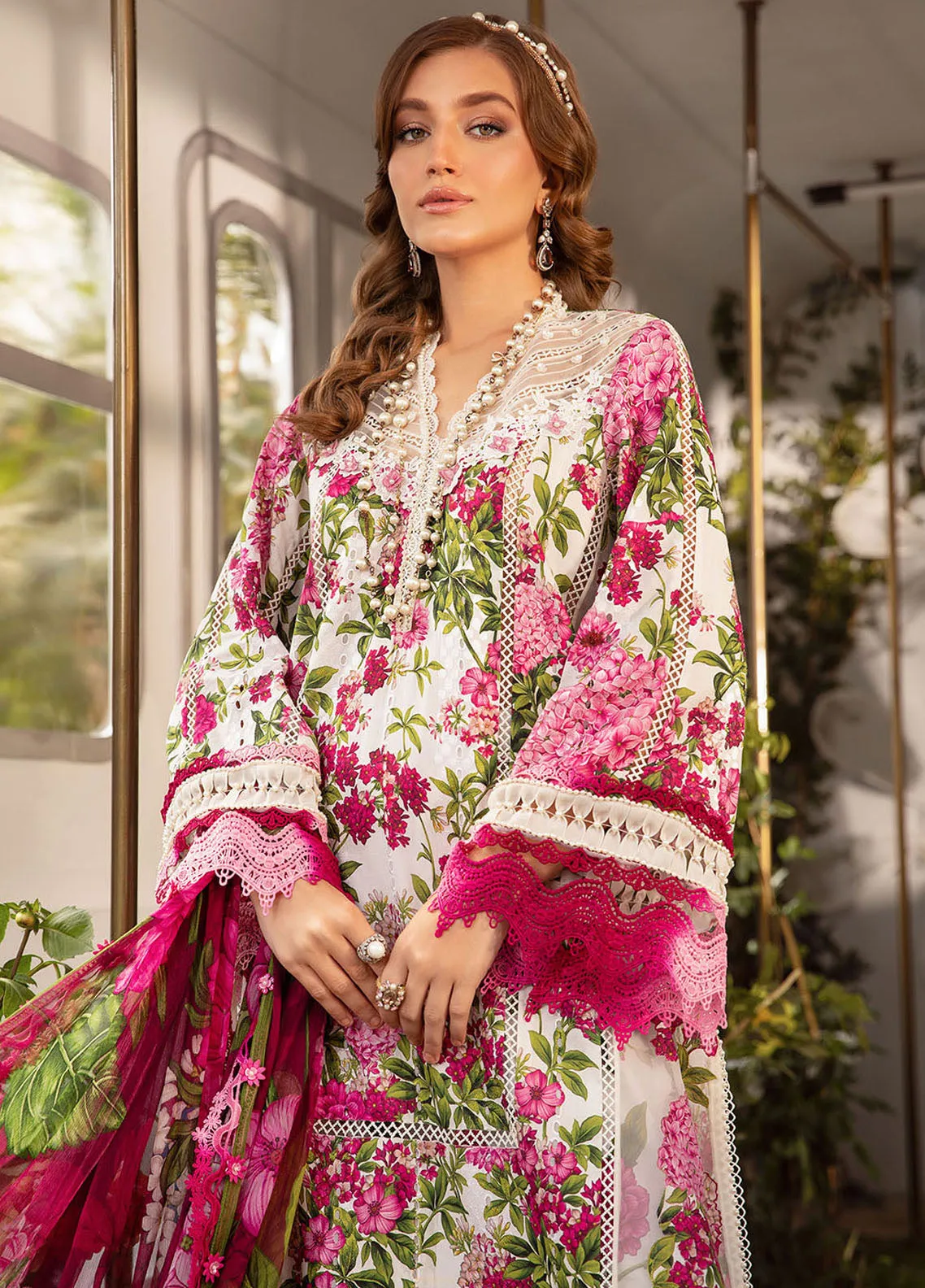 M.Prints By Maria B Embroidered Lawn Unstitched 3 Piece Suit - MB24MPL 2A