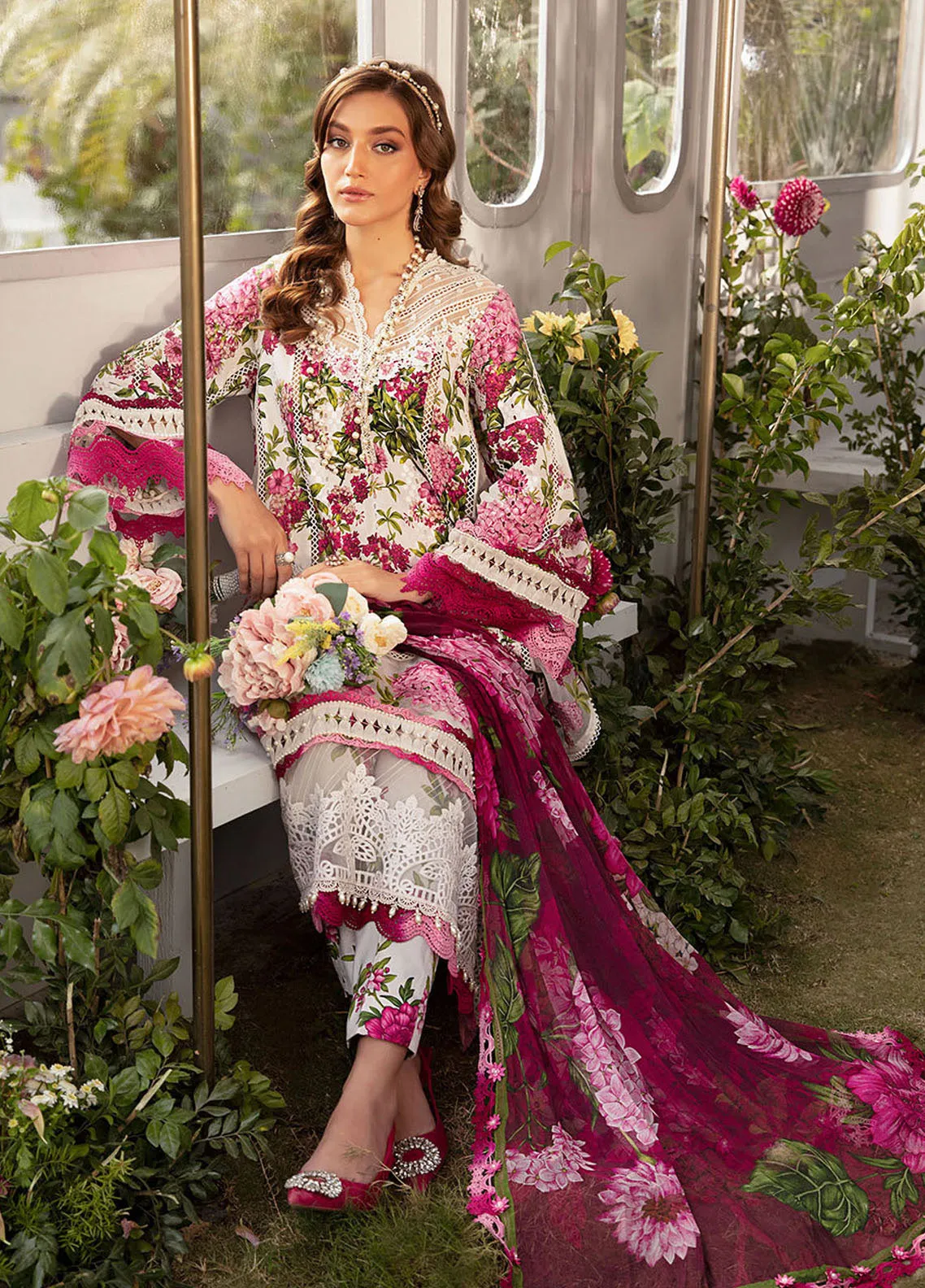 M.Prints By Maria B Embroidered Lawn Unstitched 3 Piece Suit - MB24MPL 2A