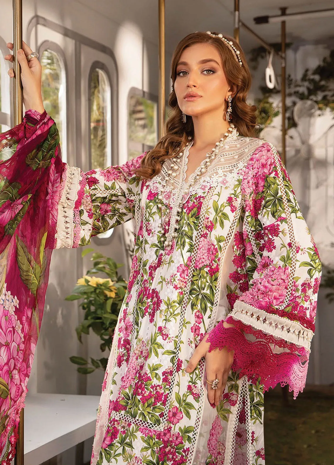 M.Prints By Maria B Embroidered Lawn Unstitched 3 Piece Suit - MB24MPL 2A