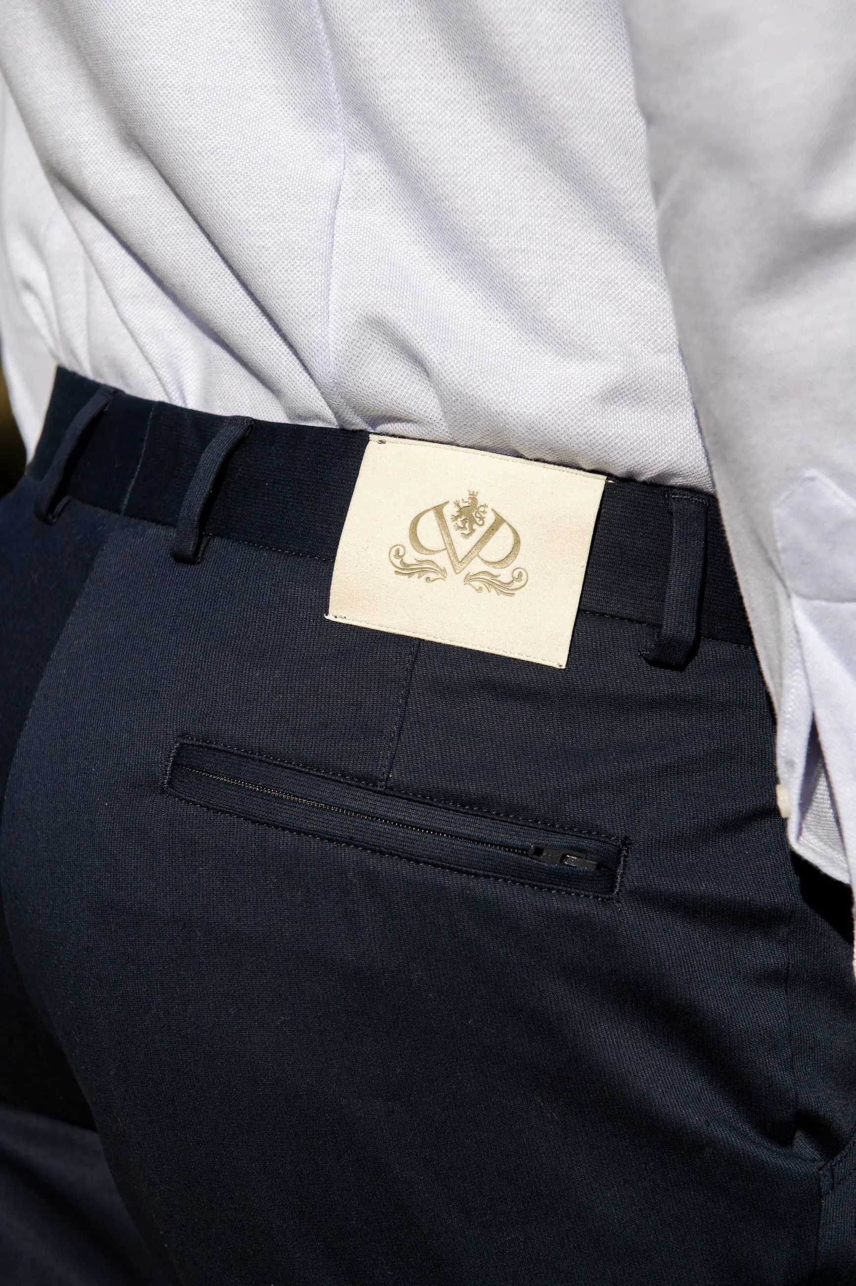 Navy cotton Sirmione trousers - Made in Italy