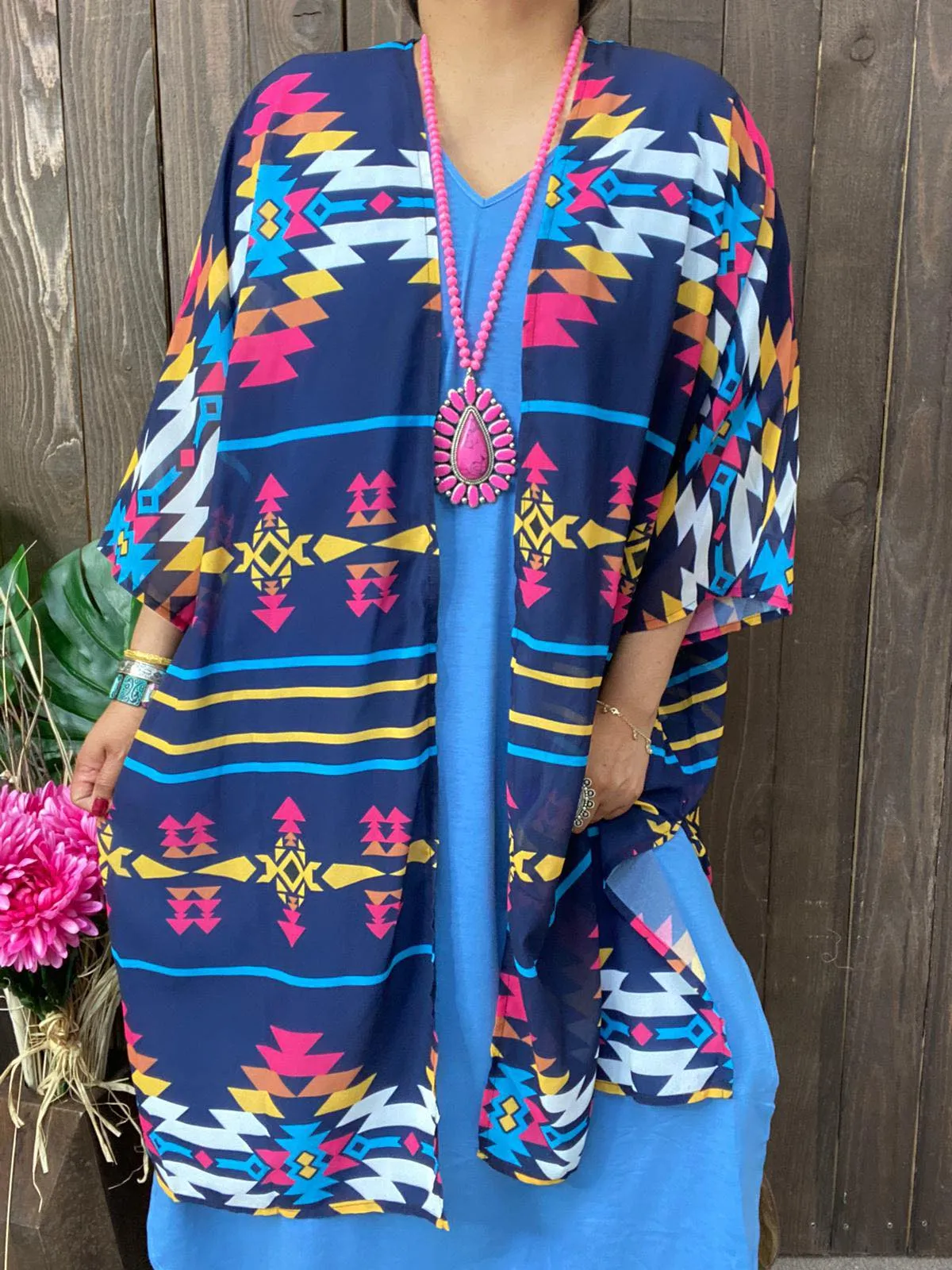 Navy Tribal Cardigan kimono