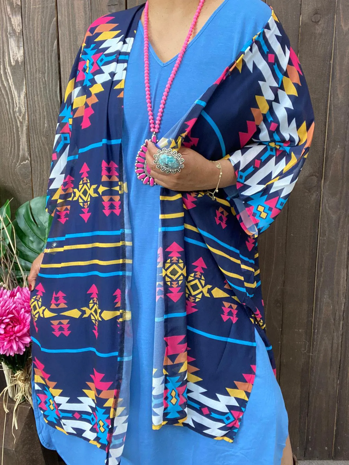 Navy Tribal Cardigan kimono