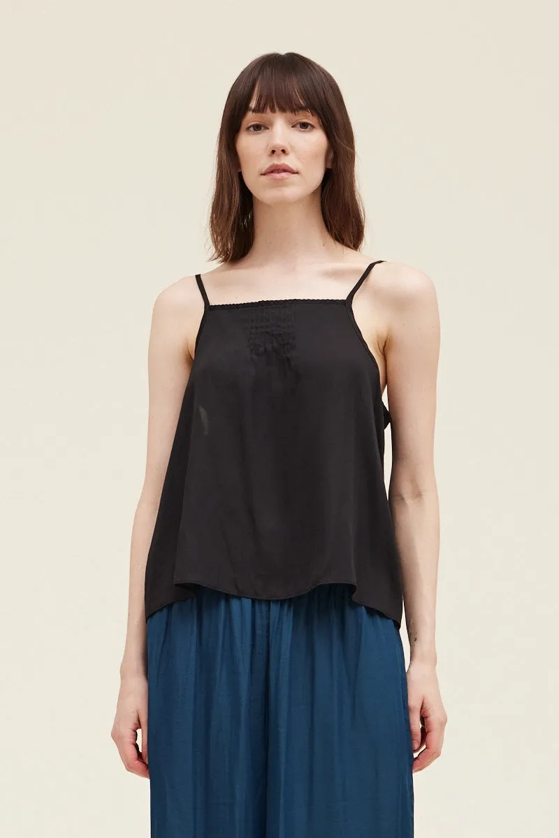 Neckline Pintuck Satin Cami