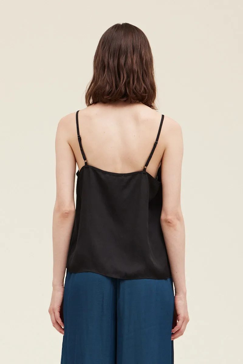 Neckline Pintuck Satin Cami