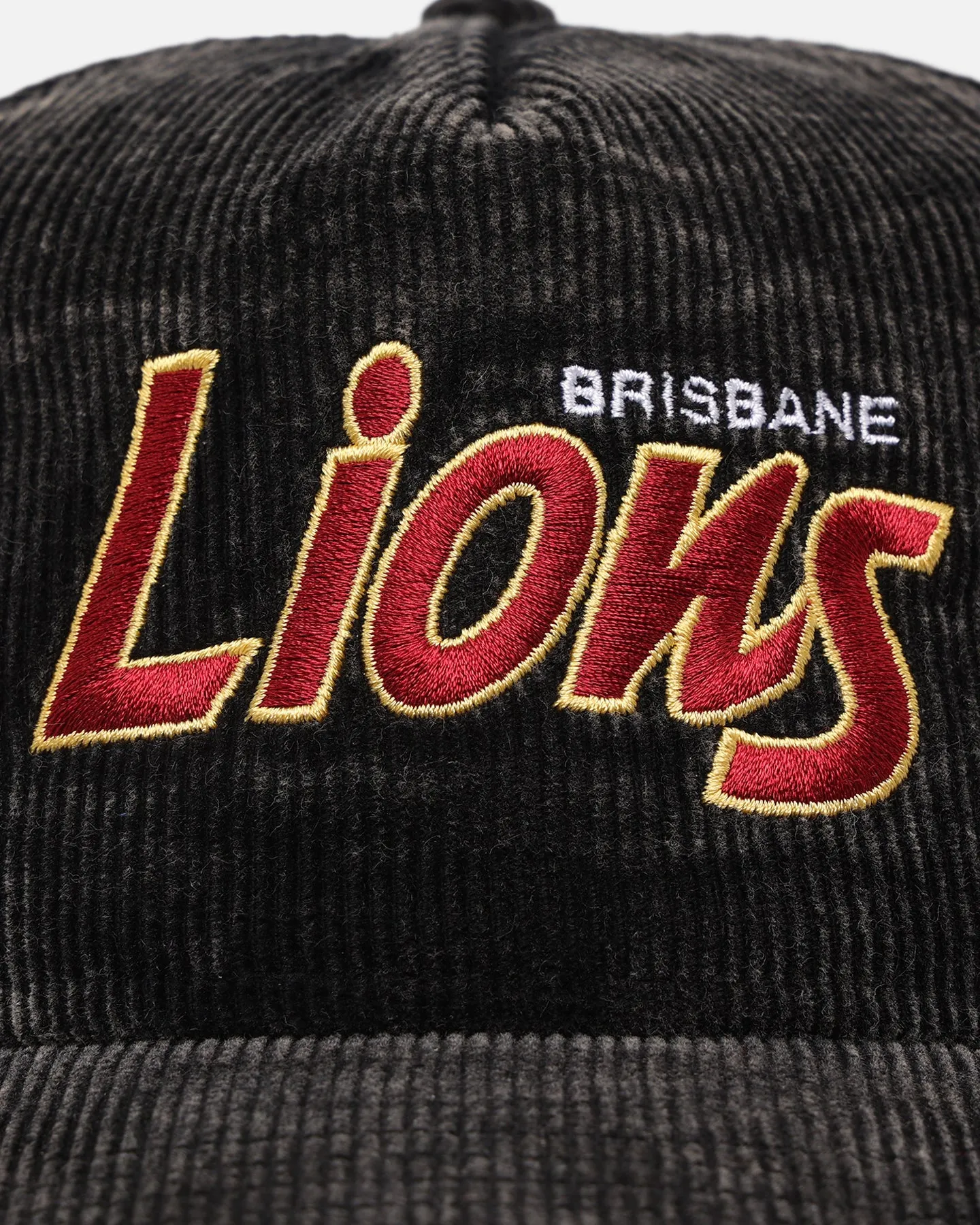 New Era Brisbane Lions 'Washed Corduroy' Pre-Curved Golfer Snapback Black/Kelly Green