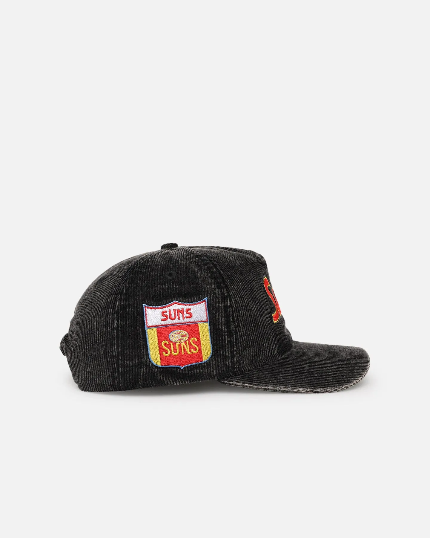 New Era Gold Coast Suns 'Washed Corduroy' Pre-Curved Golfer Snapback Black/Kelly Green