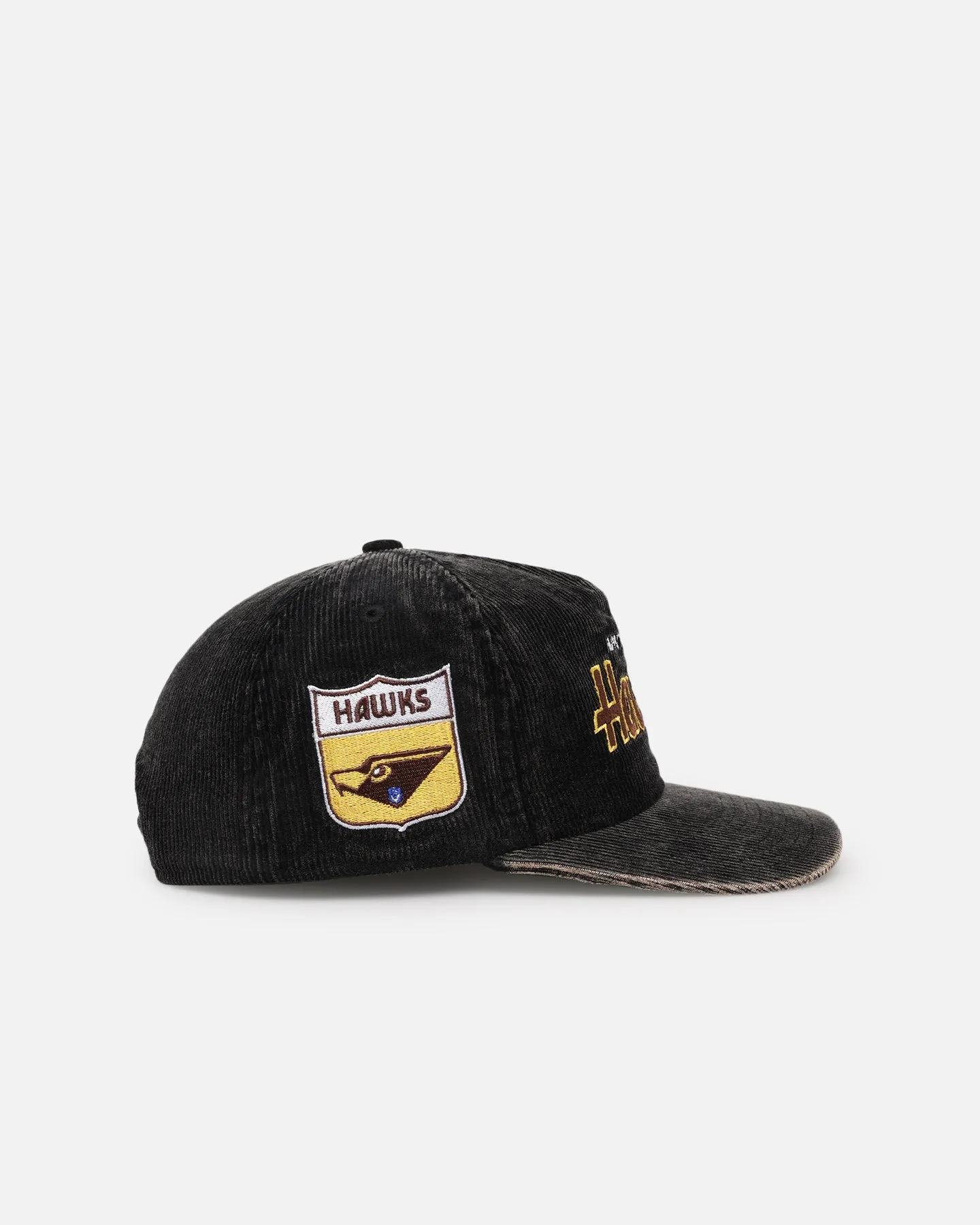 New Era Hawthorn Hawks 'Washed Corduroy' Pre-Curved Golfer Snapback Black/Kelly Green