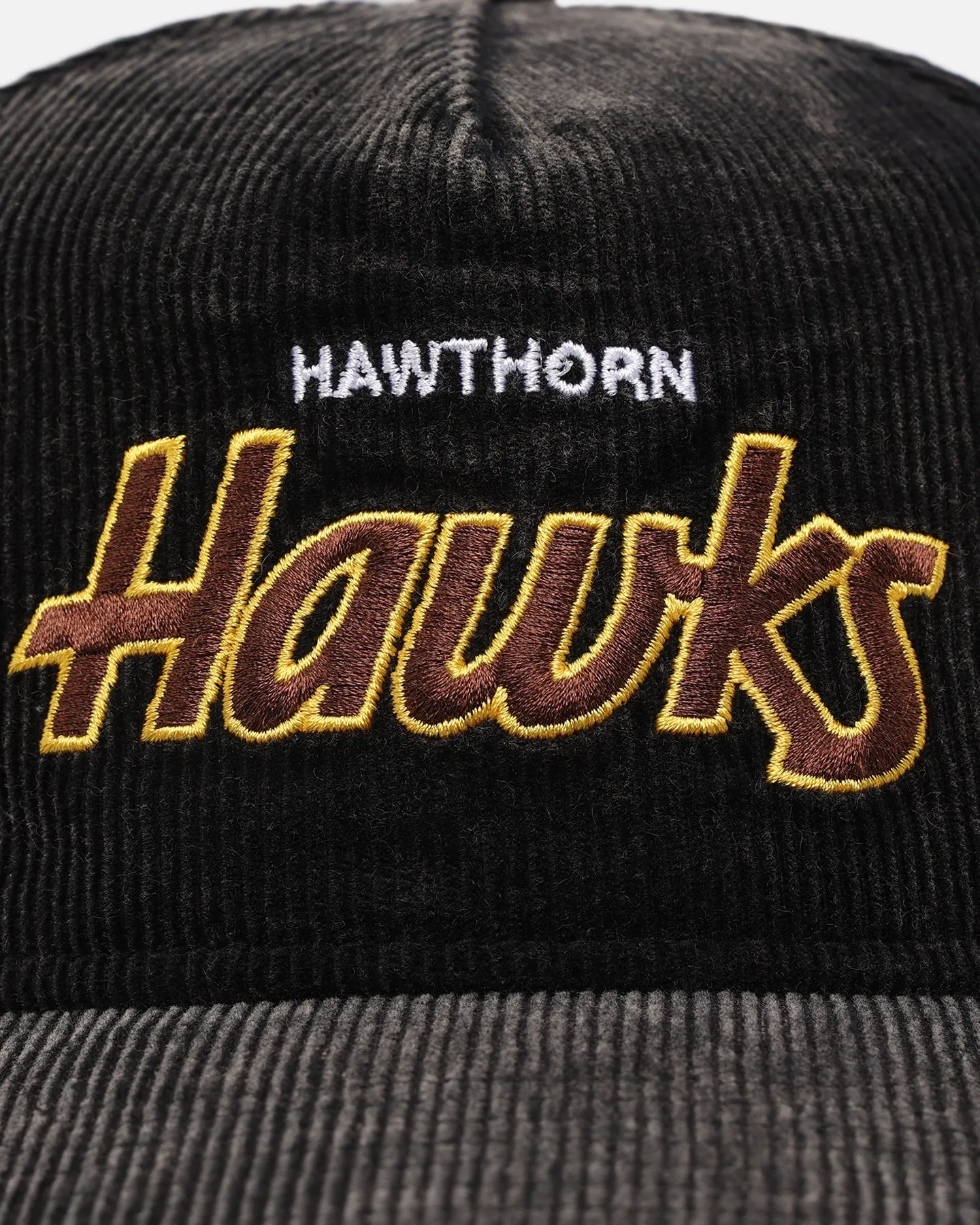 New Era Hawthorn Hawks 'Washed Corduroy' Pre-Curved Golfer Snapback Black/Kelly Green