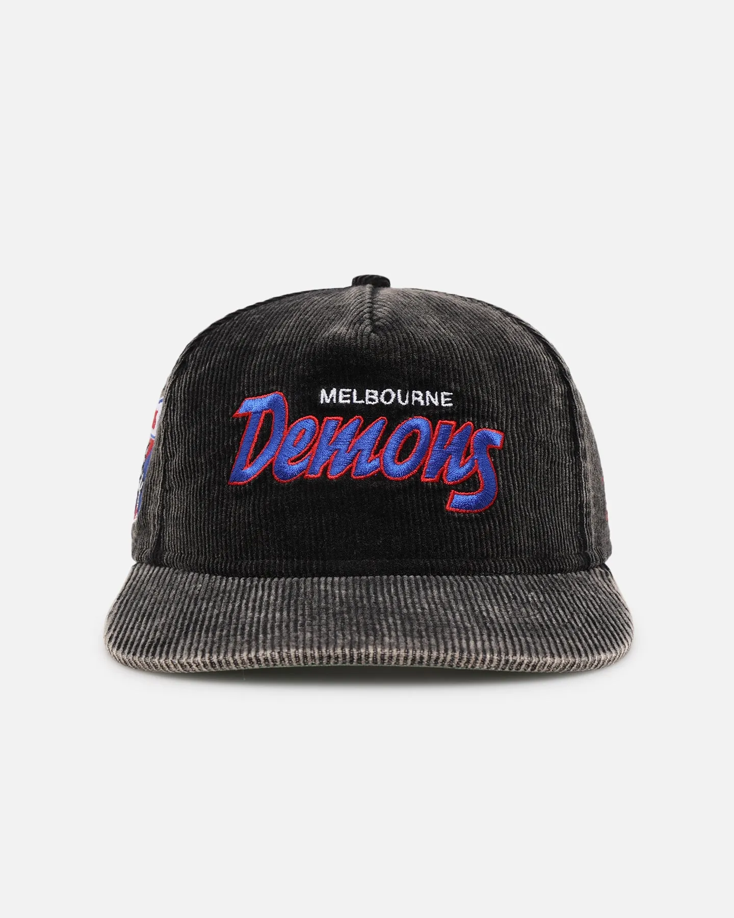 New Era Melbourne Demons 'Washed Corduroy' Pre-Curved Golfer Snapback Black/Kelly Green