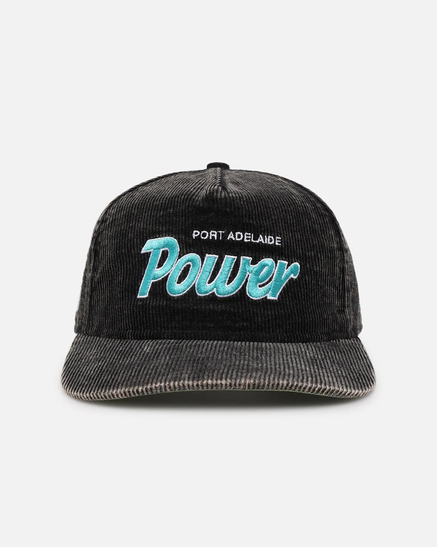 New Era Port Adelaide Power 'Washed Corduroy' Pre-Curved Golfer Snapback Black/Kelly Green