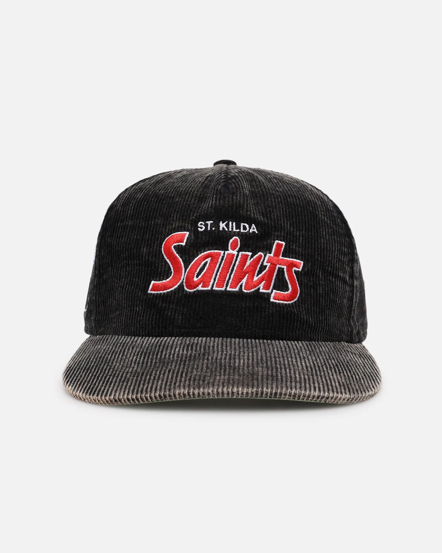 New Era Saint Kilda Saints 'Washed Corduroy' Pre-Curved Golfer Snapback Black/Kelly Green