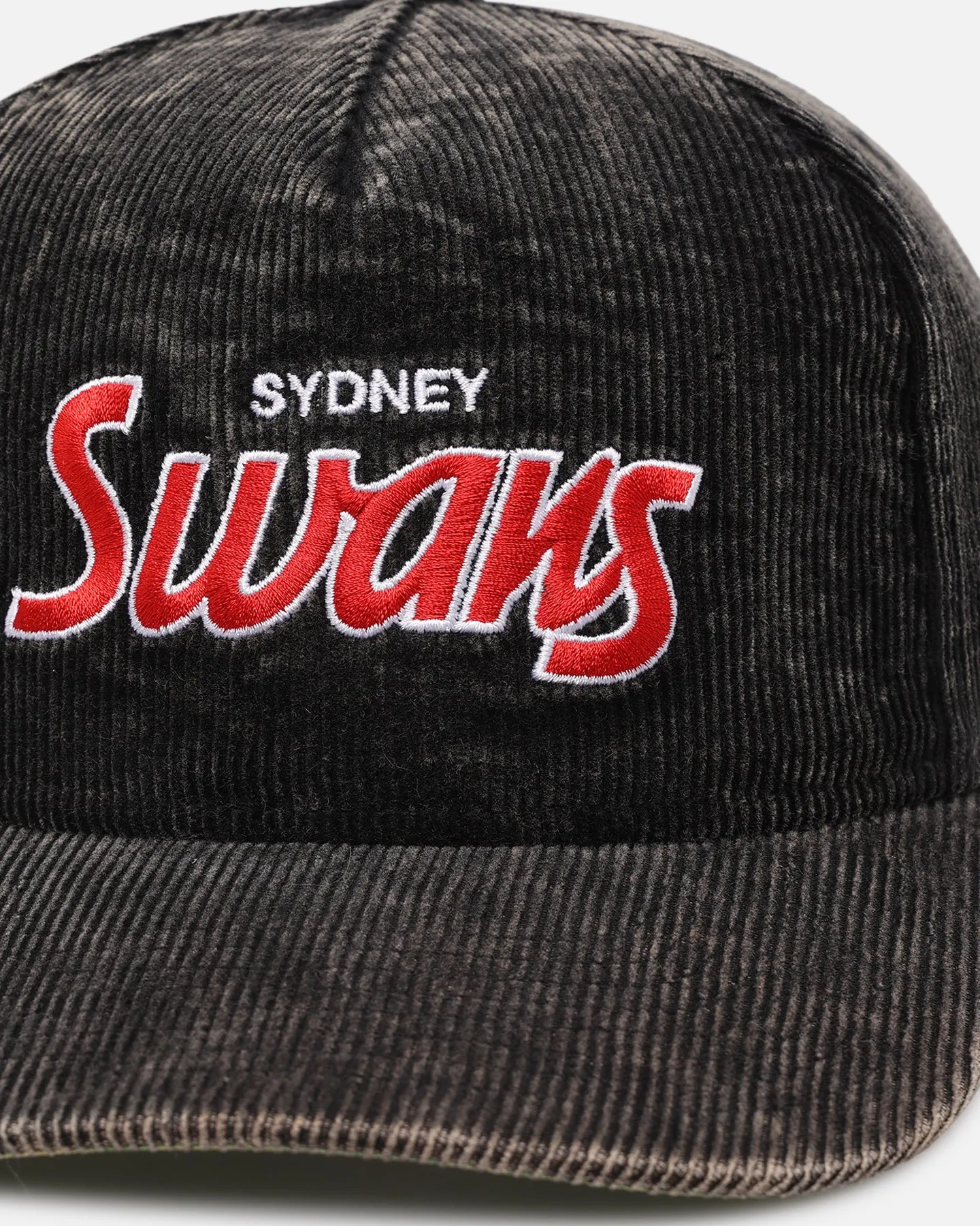 New Era Sydney Swans 'Washed Corduroy' Pre-Curved Golfer Snapback Black/Kelly Green