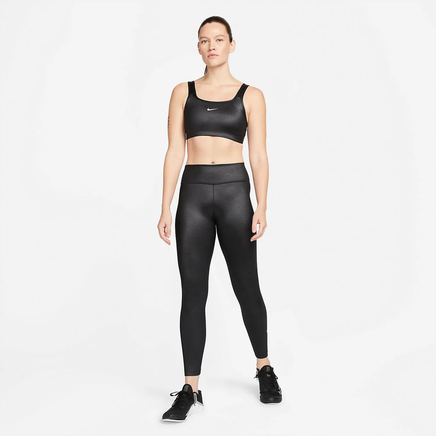 Nike Dri-FIT One Shine Tights  Black/White