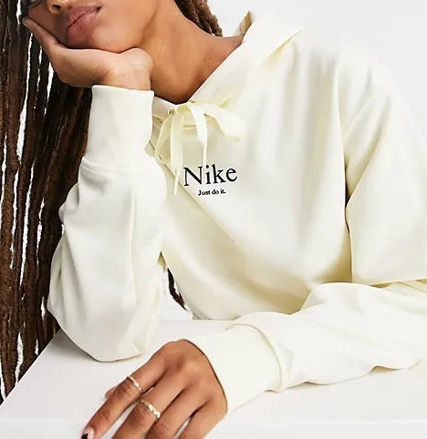 Nike  |Street Style Long Sleeves Plain Cotton Medium Oversized Logo