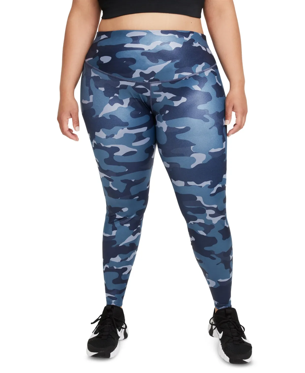 Nike Women's Mid Rise Camo Print Leggings Blue Size 3X