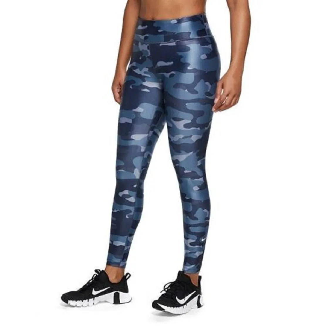 Nike Women's Mid Rise Camo Print Leggings Blue Size 3X