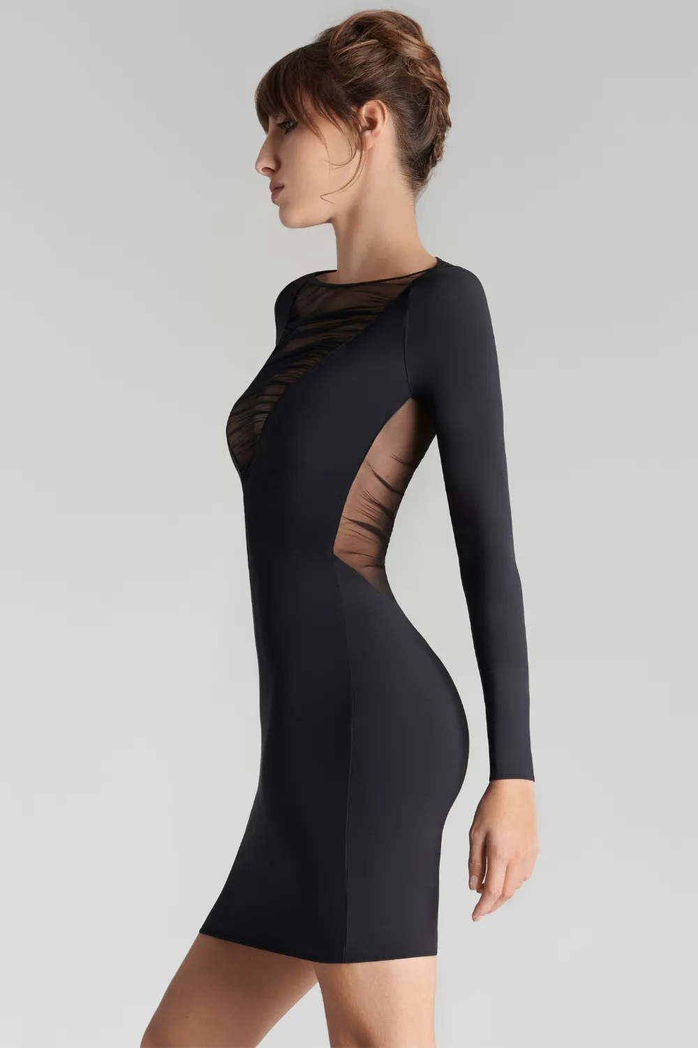 Nuit Fauve Long Sleeve Short Dress